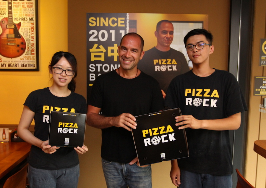Ugo and part of his Pizza Rock team
