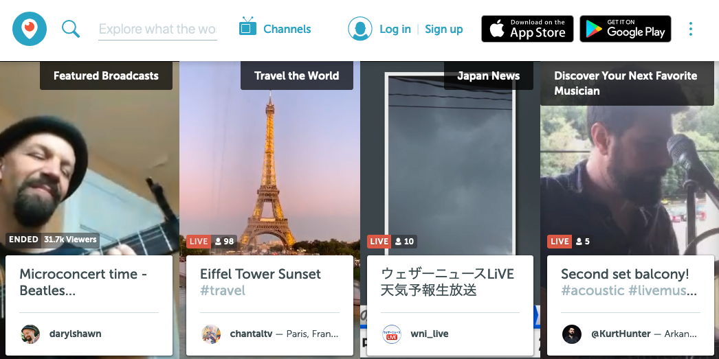 periscope homepage