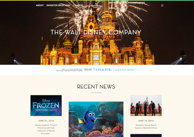 The Walt Disney Company Website