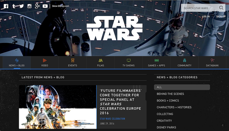 Star Wars Blog Website