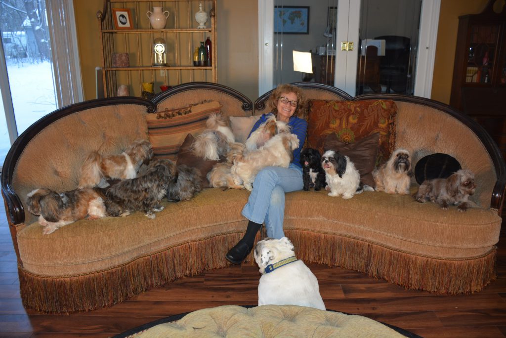 Janice and her dogs.