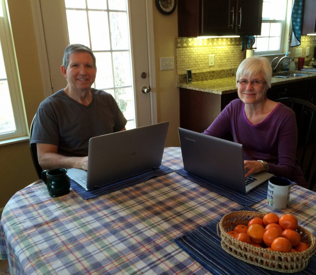 The "kitchen table entrepreneurs" hard at work, growing their business.