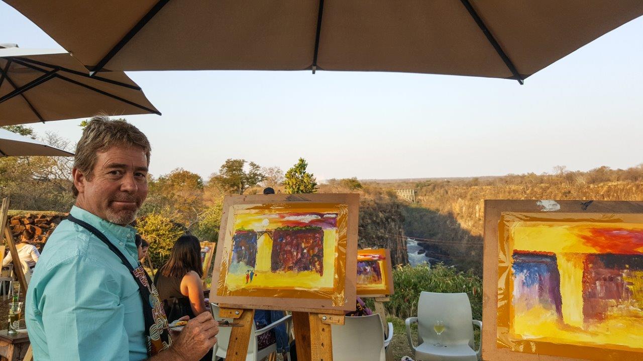 Tony and Boo test all the activities first before they recommend them to their visitors and clients, like this new "Art Safari" in Victoria Falls.