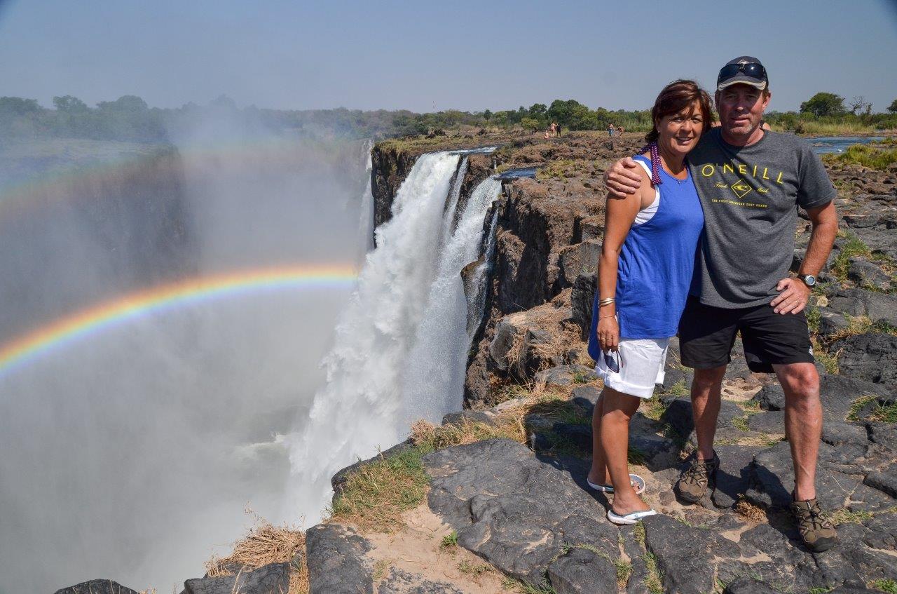 Tony and Boo at their favorite place on earth: Victoria Falls
