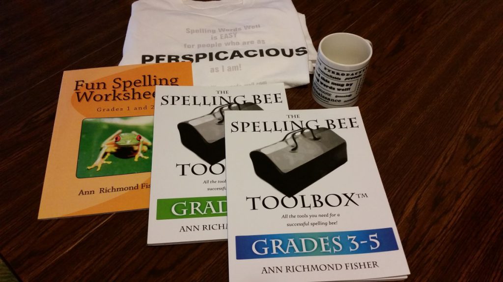 Examples of Ann's books and a couple of spelling bee prizes created via Zazzle.