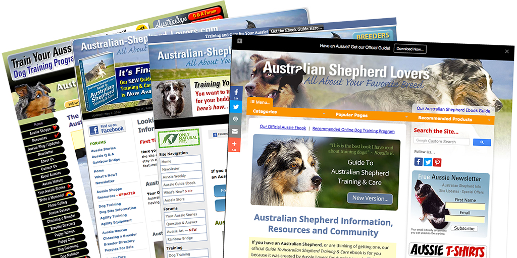 How Anton's Australian-Shepherd-Lovers.com evolved over the years.