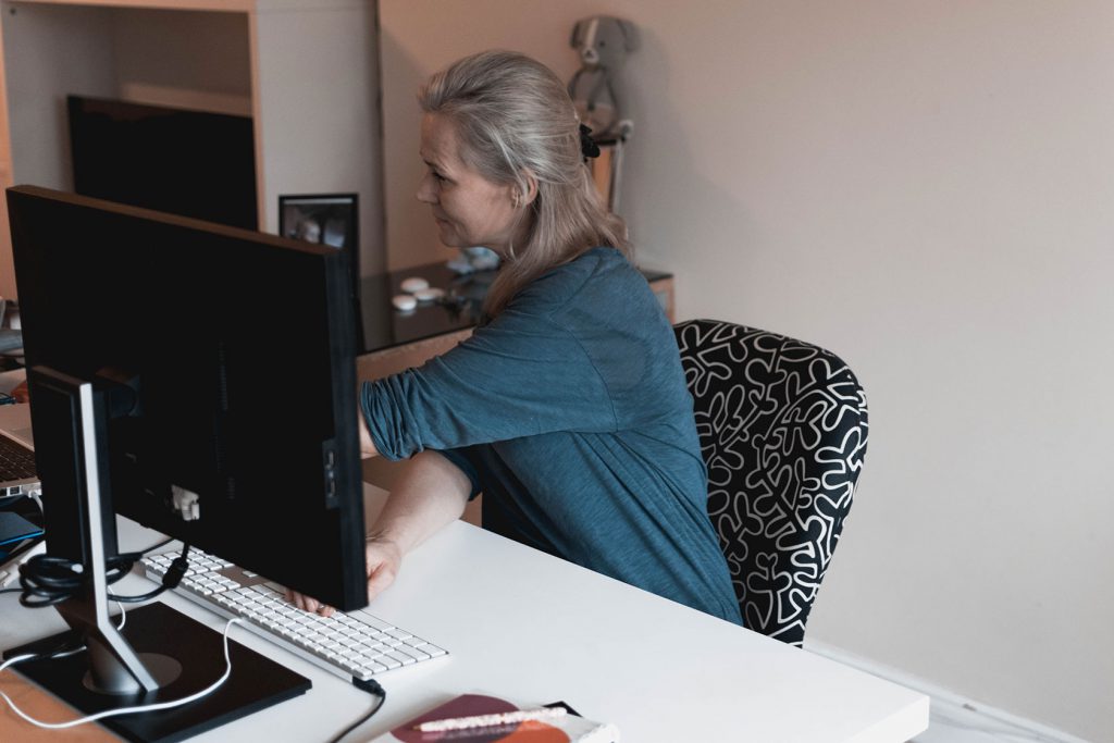 Heidi in her work-at-home office.