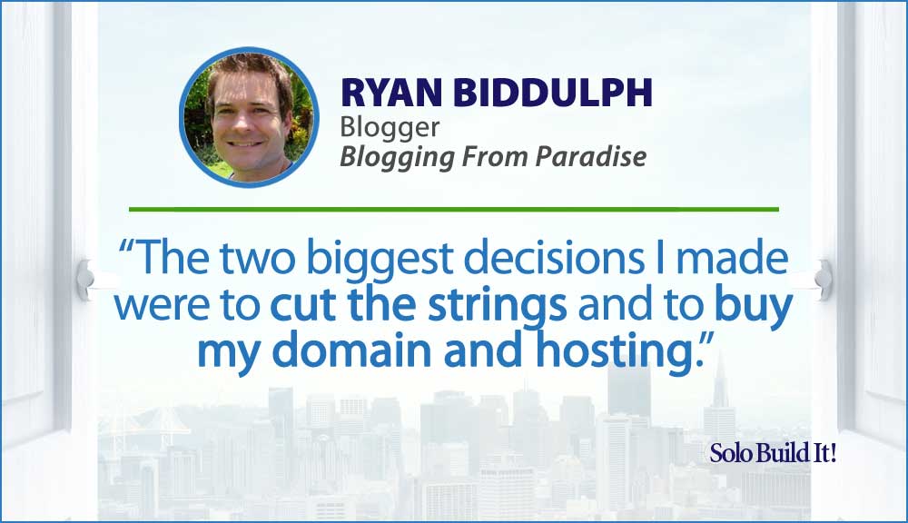 The two biggest decisions I made were to cut the strings and to buy my domain and hosting.