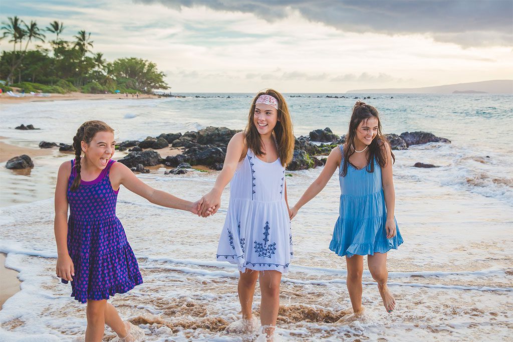 Richard's daughters enjoying time at the beach.