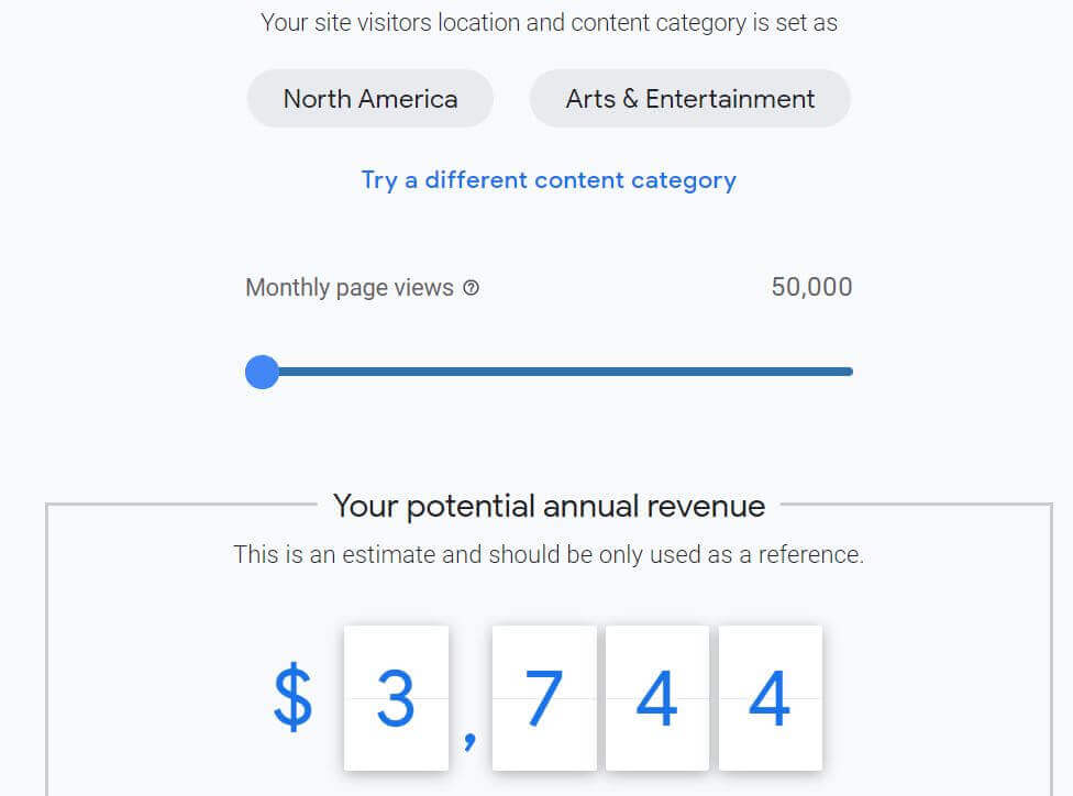 Google Adsense Revenue Calculator