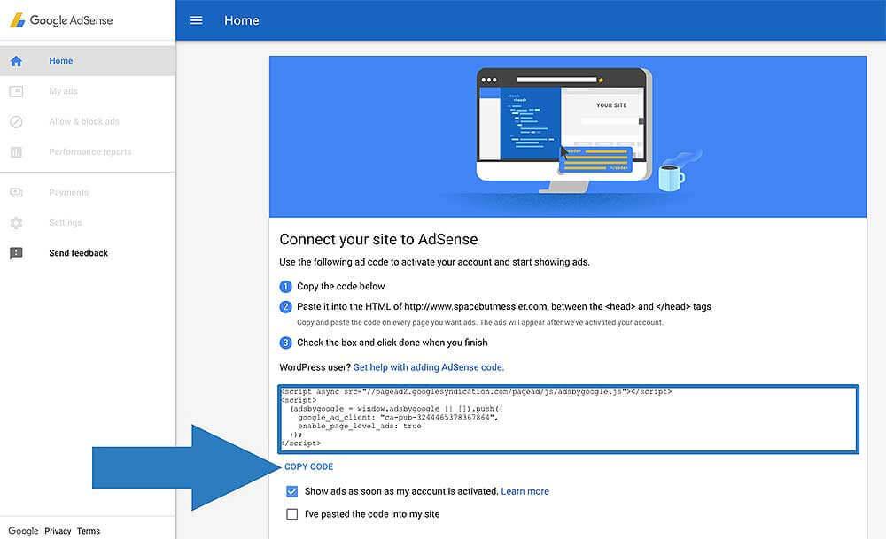 adsense-screenshot-copy-code