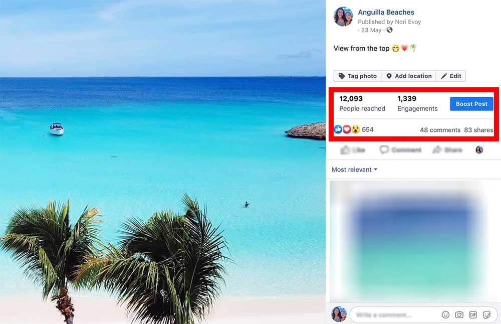social media growth numbers photo vs video of beach