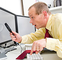 Man checking success rate of Squarespace for his business