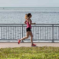 Woman jogging to stay motivated