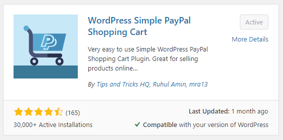 WordPress Simple PayPal Shopping Cart