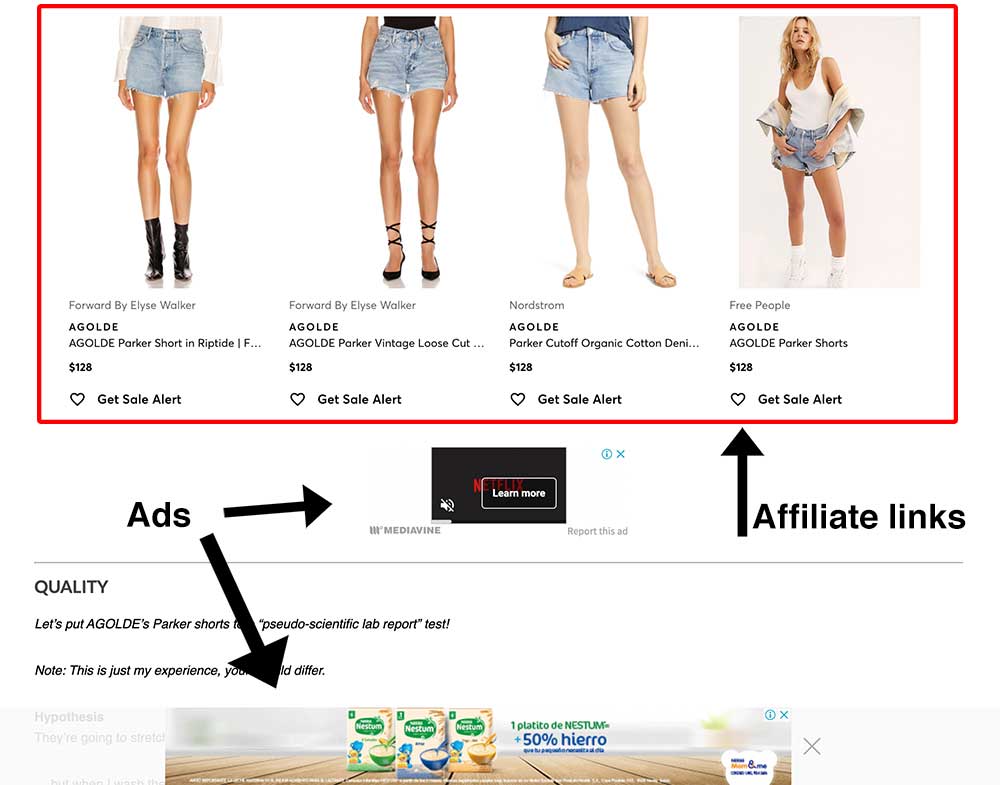 Blogger Business Ads Example