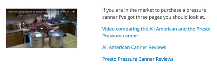 Pressure canner affiliate offering