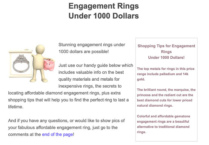 Affiliate Review for engagement rings