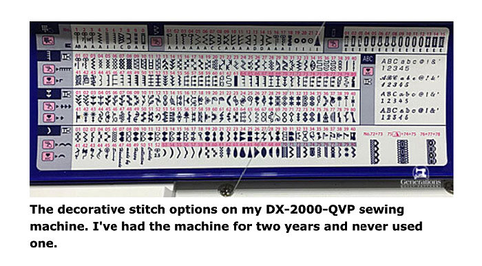 Decorative stitch option on my DX-2000QVP sewing machine