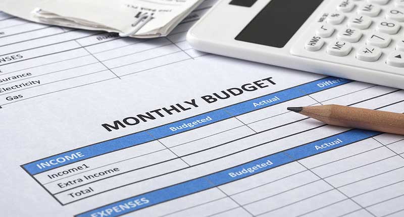 Monthly budget paperwork