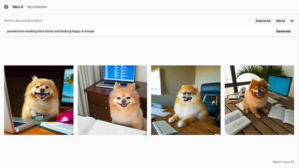 Artificial intelligence generated dog images