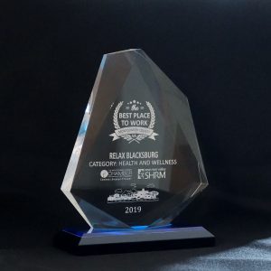 Relax Blacksburg "Best Place to Work" award