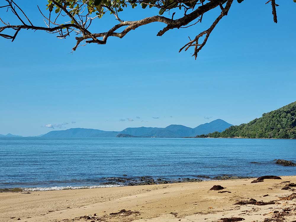 View of a beach payed for by retirement income